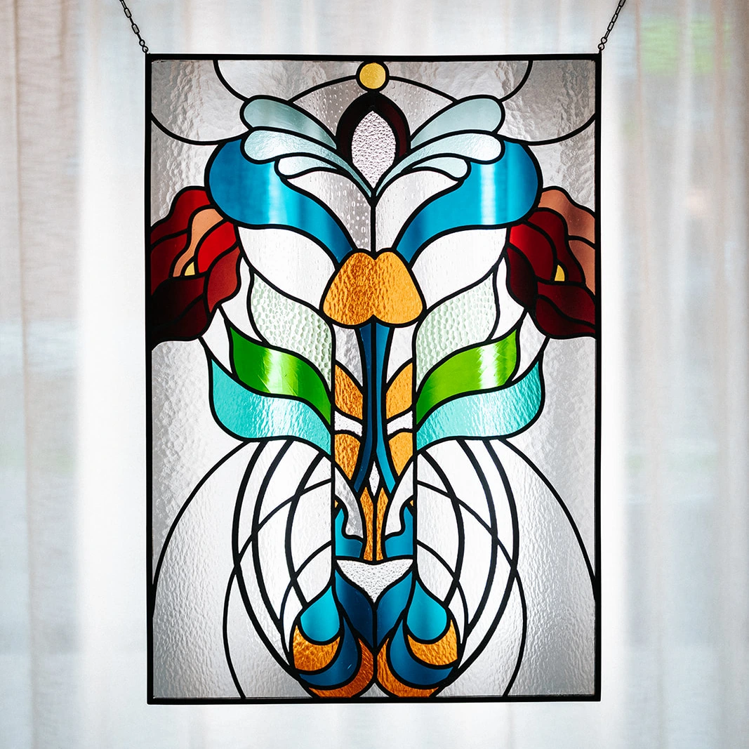 Send Dickpick, glas in lood kunst